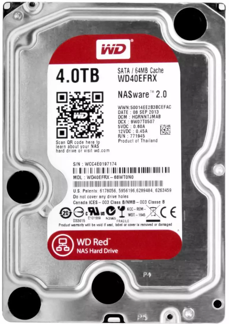 Western Digital Red 4TB WD40EFRX 5400U/Min SATA III 64MB 3.5'' Nasware 2.0 bahrain WESTERN DIGITAL HARD DRIVE Gamers Point