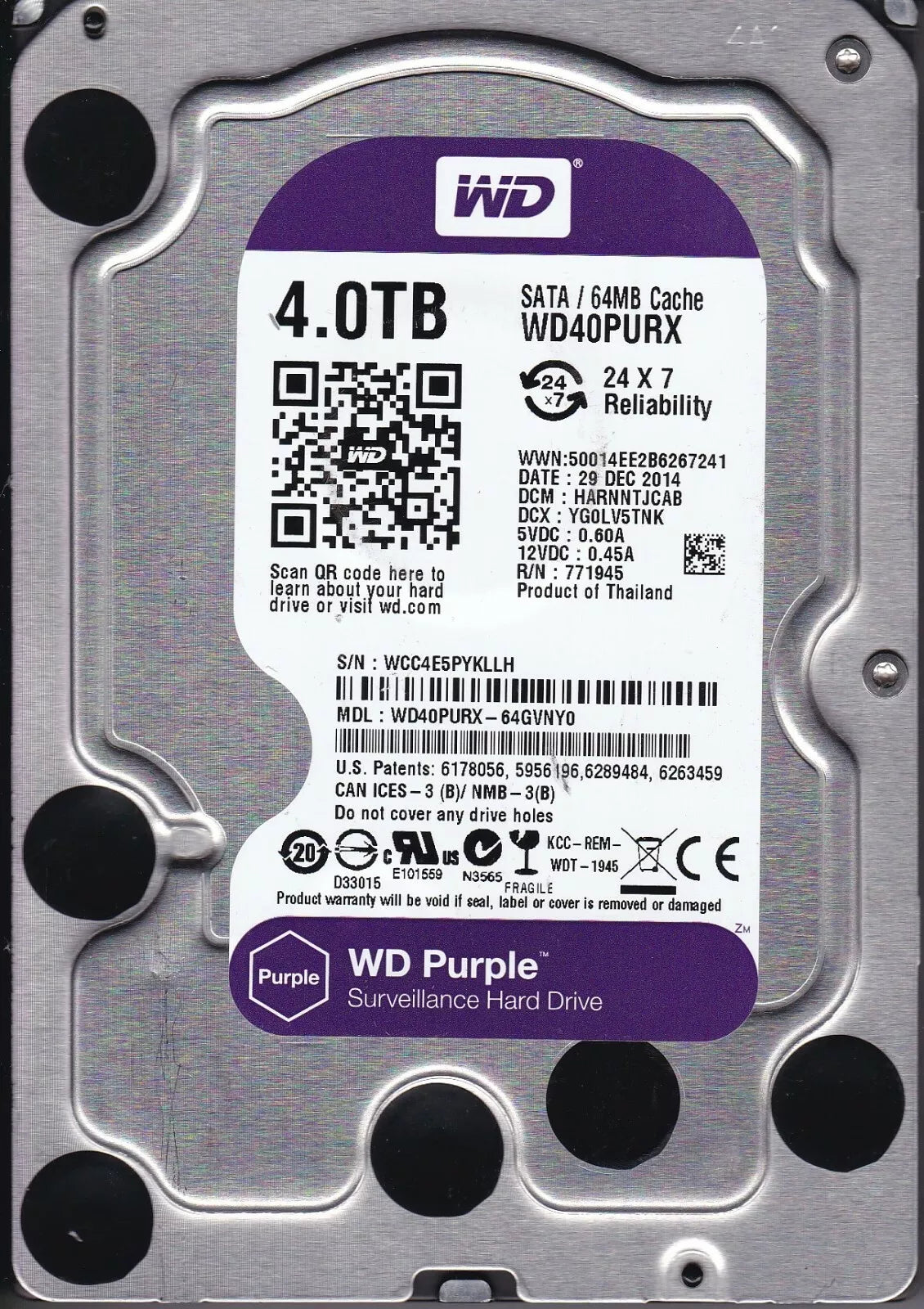 WD Purple 4TB Hard Drive – WD40PURX Internal Hard Disk Drives Gamers Point 79.000