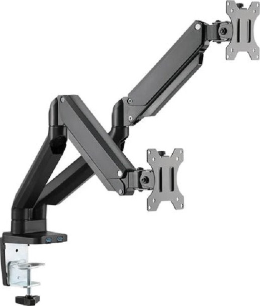 Twisted Minds Premium Dual Monitor Aluminum Gas Spring Pole Mounted Monitor Arm - TM-26-C012U