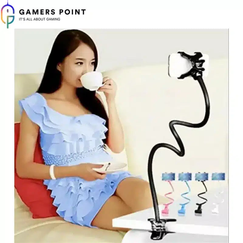 High Quality Mobile Phone Stand Holder Flexible and Power full grip - 360 Degree Rotating Mobile stand bedside table lazy Snake Mobile phone holder (Blue, Green, Black) - Gamers Point Computers Bahrain STAND Gamers Point 3.000 