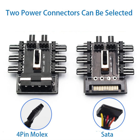 1 to 8 3Pin Fan Hub Pwm Sata Molex Splitter PC Mining Cable 12V Power Suppply Cooler Cooling Speed Controller 4PIN Adapter - BAHRAIN