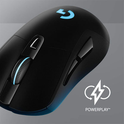 Logitech G703 Lightspeed Wireless Gaming Mouse W/Hero 25K Sensor, PowerPlay Compatible, Lightsync RGB, Lightweight 95G+10G Optional, 100-25, 600 DPI, Rubber Side Grips - Black Gaming Mice Gamers Point 45.000 