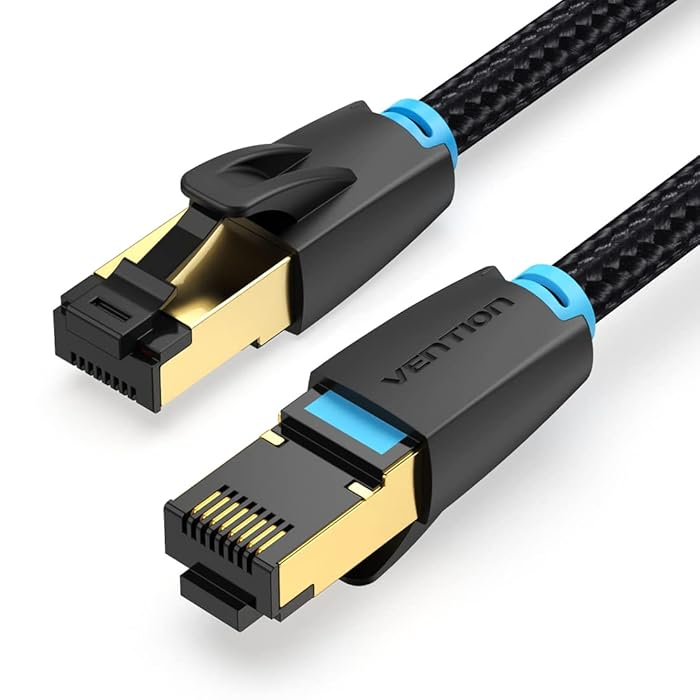 Vention Cat8 Ethernet Cable STTP 40Gbps 2000MHz Cat 8 RJ45 Network Lan Patch Cord for Router Modem Internet RJ 45 Ethernet Cable 5 Meters bahrain Vention cable  Gamers Point