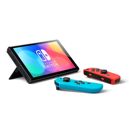 Nintendo Switch – OLED Model with Neon Red & Neon Blue Joy-Con -PRE-OWNED