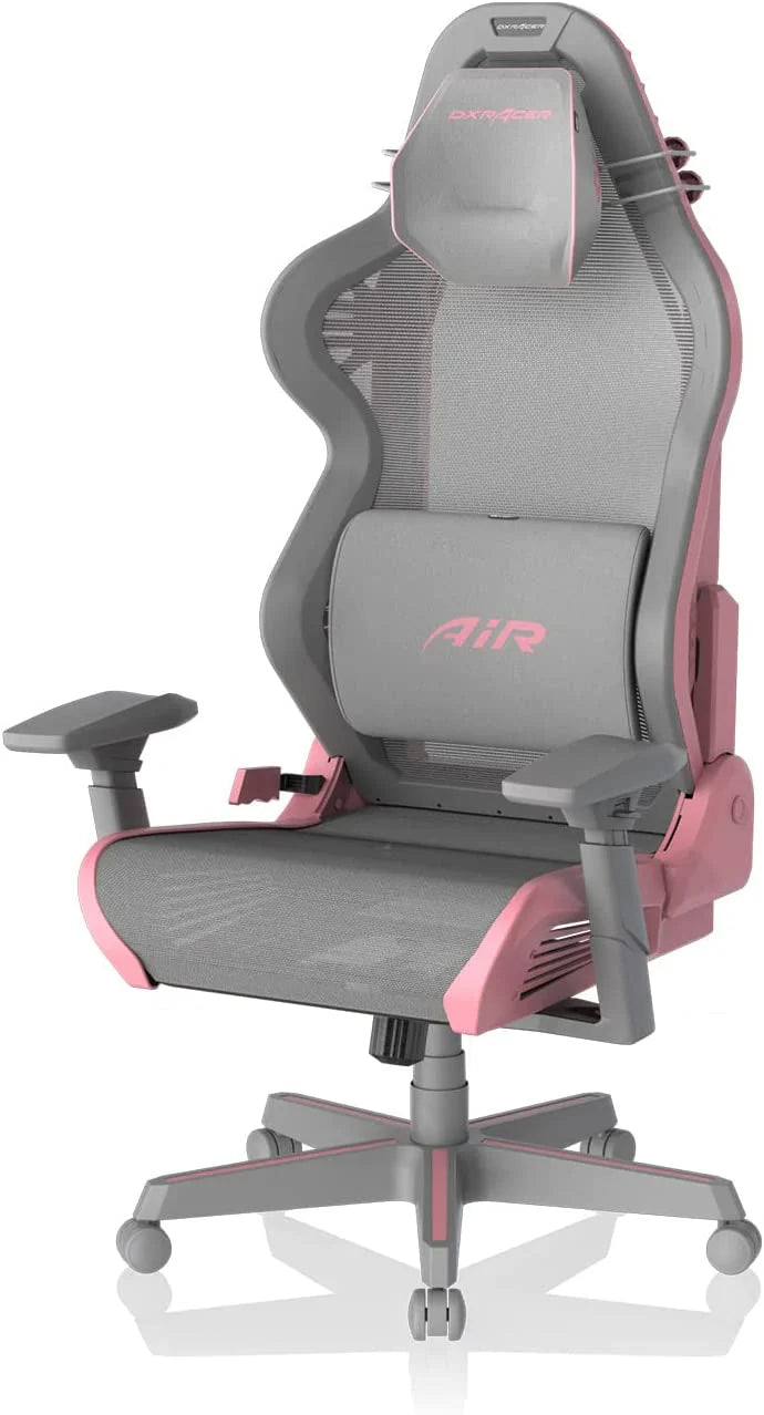 DXRacer Air Gaming Chair, Ultra-Breathable Mesh, 3D Armrests-Grey and Pink
