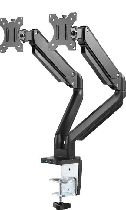 Twisted Minds Premium Dual Monitor Aluminum Gas Spring Pole Mounted Monitor Arm - TM-26-C012U