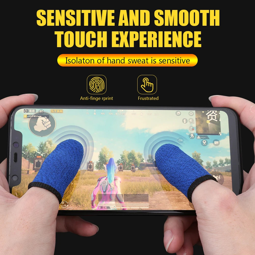 2pcs Touch Screen Thumb Gloves Sweat Proof Sensitive Game Controller Finger Cover Non-Scratch Breathable Knitted for PUBG Mobile  Gamers Point 2.000 