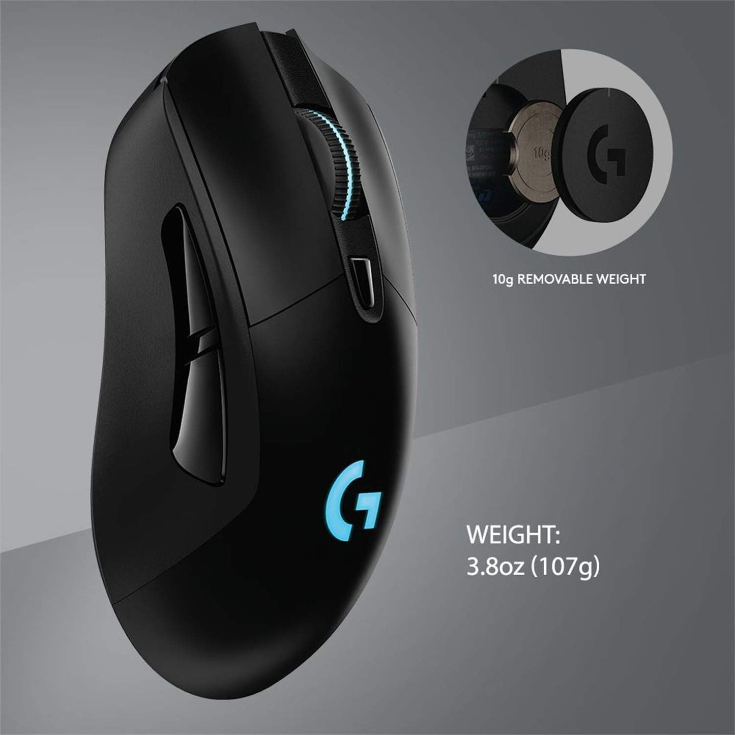 Logitech G703 Lightspeed Wireless Gaming Mouse W/Hero 25K Sensor, PowerPlay Compatible, Lightsync RGB, Lightweight 95G+10G Optional, 100-25, 600 DPI, Rubber Side Grips - Black Gaming Mice Gamers Point 45.000 