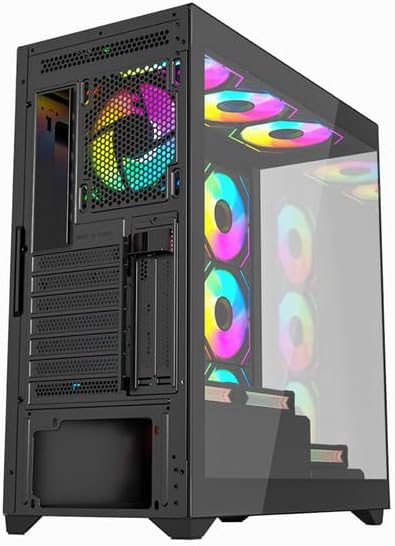 Twisted Minds Quantum 07 Mid Tempered Glass Gaming Case - Black TM-290XL-9-B