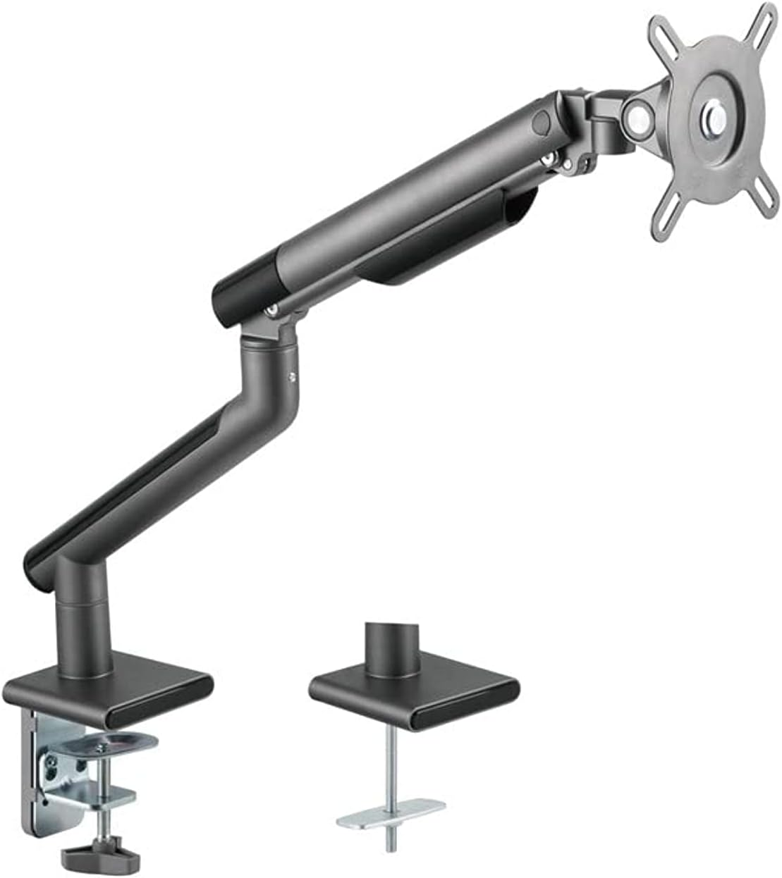 Twisted Minds Twisted Minds, Premium Aluminum Single Adjustable Computer Monitor Arm Mount for 17 To 32 Inch, Grey, TM-49-C06-G