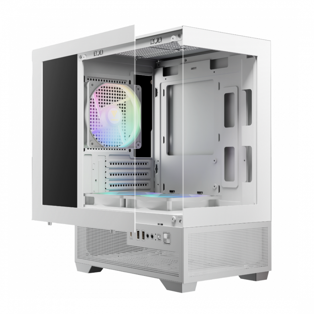 Gamdias Aura GC Elite ARGB Micro Tower Case White | Gamers Point Bahrain