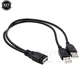 High quality USB 2.0 and Cable USB Double Splitter adapter Cable Female to USB 2 Male Power Extension Cable one to two