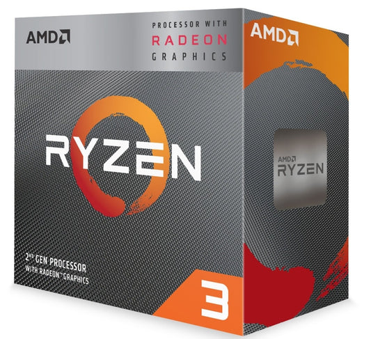 AMD Ryzen 3 3200G w/ RADEON™ RX VEGA 8 Graphics 3rd Gen, AM4, Zen+, Quad Core, 4 Thread, 3.6GHz, 4.0GHz Turbo, 4MB, 65W, CPU tray