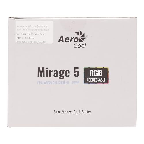 Aerocool Mirage 5 ARGB CPU Cooler, CPU Fan, PWM 4-Pin, 100mm x 145mm Fans & Cooling Gamers Point 16.500 