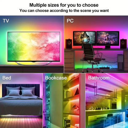 LED Light With ICRGB, TV Background Light, With APP And 3-key Controller, DIY Multi-mode Dimming, Music Synchronization, Suitable For Creating Atmosphere On PC, TV, Bedroom, Dining Room, Living Room, Gaming Room, Bar, Party, Etc.Including 99.97cm-10.0mete Smart Lighting Gamers Point 5.000 3.2F