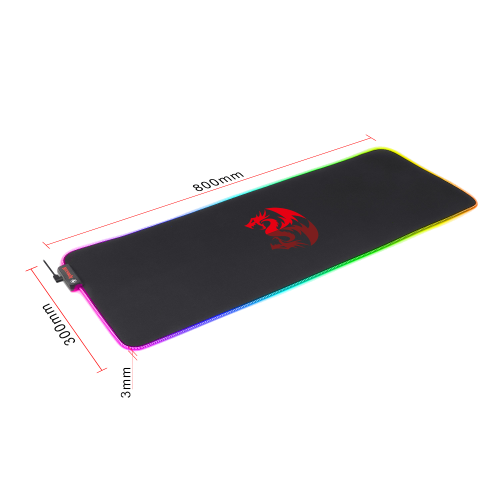 REDRAGON RGB LED LARGE GAMING MOUSE PAD SOFT MATT WITH NONSLIP BASE, STITCHED EDGES (800 X 300 X 3MM) MOUSEPAD Gamers Point 12.000 