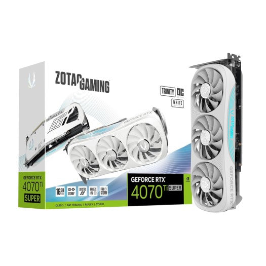 ZOTAC Gaming GeForce RTX 4070 Ti Super Trinity OC White Edition DLSS 3 16GB GDDR6X-BAHRAIN GPU Gamers Point 389.000 