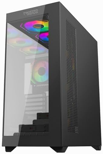 Twisted Minds Quantum 07 Mid Tempered Glass Gaming Case - Black TM-290XL-9-B