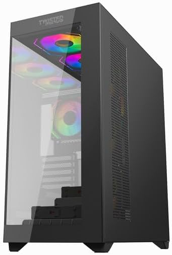 Twisted Minds Quantum 07 Mid Tempered Glass Gaming Case - Black TM-290XL-9-B Twisted Minds case  Gamers Point