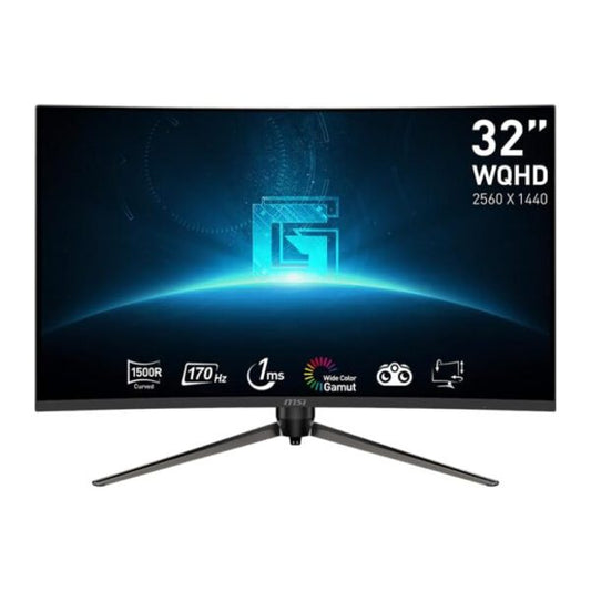 MSI G32CQ5P, 32" Gaming Monitor, 2560 x 1440 (QHD) Curved Gaming Monitor, 1 ms, 170Hz - Now Buy From Gamers Point Store Arad With Best Discounted Price Call Us Now +973-36820393 Delivery available to all bahrain QHD (2K) Gamers Point 141.000 