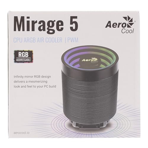 Aerocool Mirage 5 ARGB CPU Cooler, CPU Fan, PWM 4-Pin, 100mm x 145mm Fans & Cooling Gamers Point 16.500 