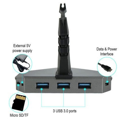 Eureka Ergonomic 3-port USB 3.0 Hub, SD Card Reader with Mouse Bungee | ERK-USB3-310 SD Card Reader with Mouse Bungee | ERK-USB3-310 in Al-ain Gamers Point 9.500 