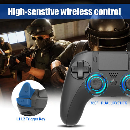 PS4/PC Bluetooth wireless Controller Black color long battery life