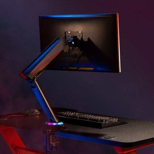 Twisted Mind Single RGB Monitor Mount, Spring-Assisted, Pro Gaming Monitor, Arm With Usb | LDT39-C012U