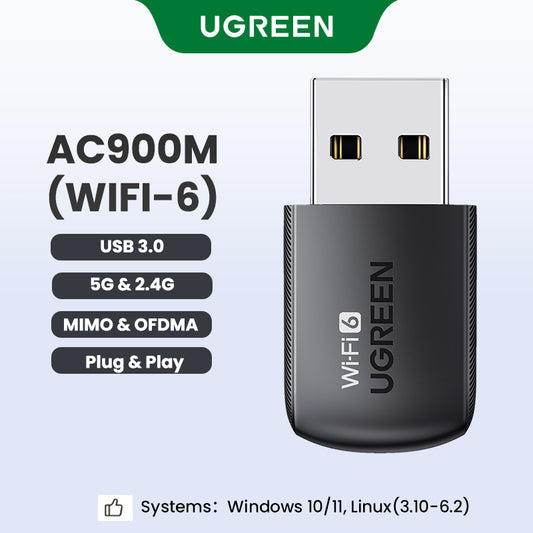 UGREEN CM762 Wi-Fi 6 AX900 USB Adapter | Dual-Band 2.4/5 GHz Gamers Point Wi-Fi Adapter  Gamers Point