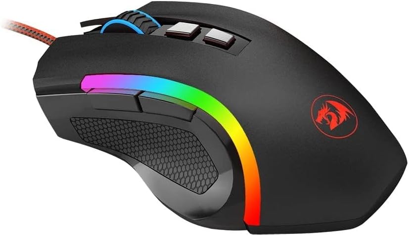 Redragon Griffin M607 Wired USB Gaming Mouse with 7 Programmable Buttons / 7200 DPI / RGB Lighting for Windows/Mac PC Gaming Mice Gamers Point 18.000 