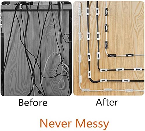 Cable Organizer Clips Cable Management Desktop & Workstation ABS Wire Manager Cord Holder USB Charging Data Line Bobbin Winder 20PCS/100PCS (20-pcs, White) Cable Straps Gamers Point 10.000 