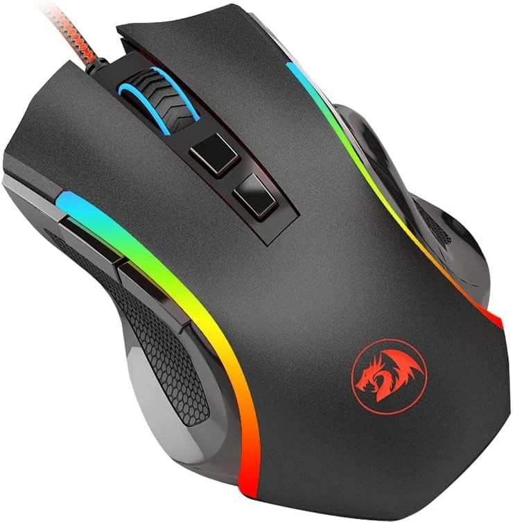 Redragon Griffin M607 Wired USB Gaming Mouse with 7 Programmable Buttons / 7200 DPI / RGB Lighting for Windows/Mac PC Gaming Mice Gamers Point 18.000 