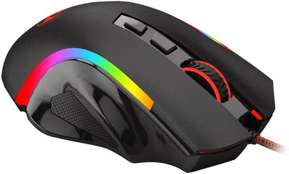 Redragon Griffin M607 Wired USB Gaming Mouse with 7 Programmable Buttons / 7200 DPI / RGB Lighting for Windows/Mac PC Gaming Mice Gamers Point 18.000 