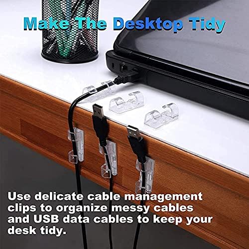 Cable Organizer Clips Cable Management Desktop & Workstation ABS Wire Manager Cord Holder USB Charging Data Line Bobbin Winder 20PCS/100PCS (20-pcs, White) Cable Straps Gamers Point 10.000 