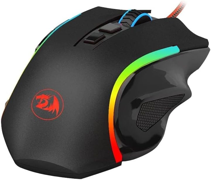 Redragon Griffin M607 Wired USB Gaming Mouse with 7 Programmable Buttons / 7200 DPI / RGB Lighting for Windows/Mac PC Gaming Mice Gamers Point 18.000 