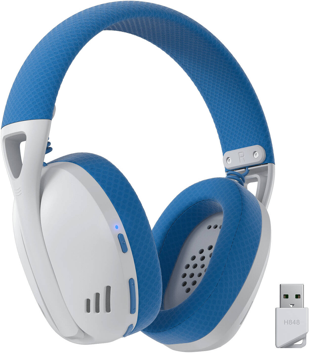 Redragon H848B IRE Pro Headphones, Tri-Mode Connection, 40mm Driver Size, 7.1 Virtual Surround, Detachable Microphone, 2.4G/BT/Wired Connectivity, White/Blue | H848B Redragon Headset  Gamers Point