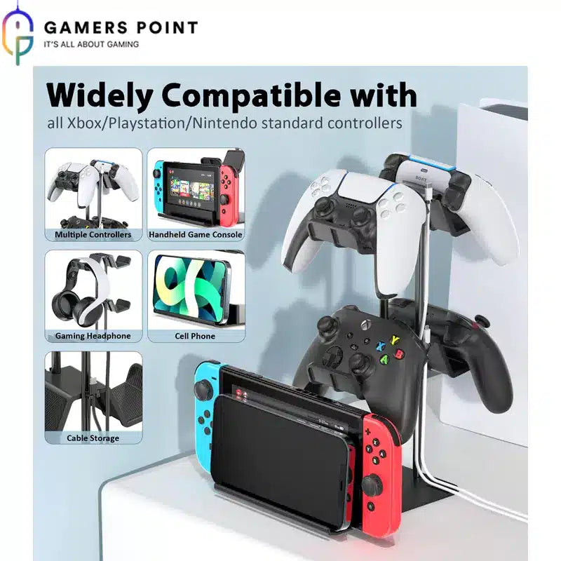 OIVO Controller Organizer for Desk, Display Storage Stand for PS5/ PS4/Xbox Series/One X/S/Nintendo Switch Controller/Headset/iPad/Mobile Phone, Game Controller Holder STAND Gamers Point 12.000 