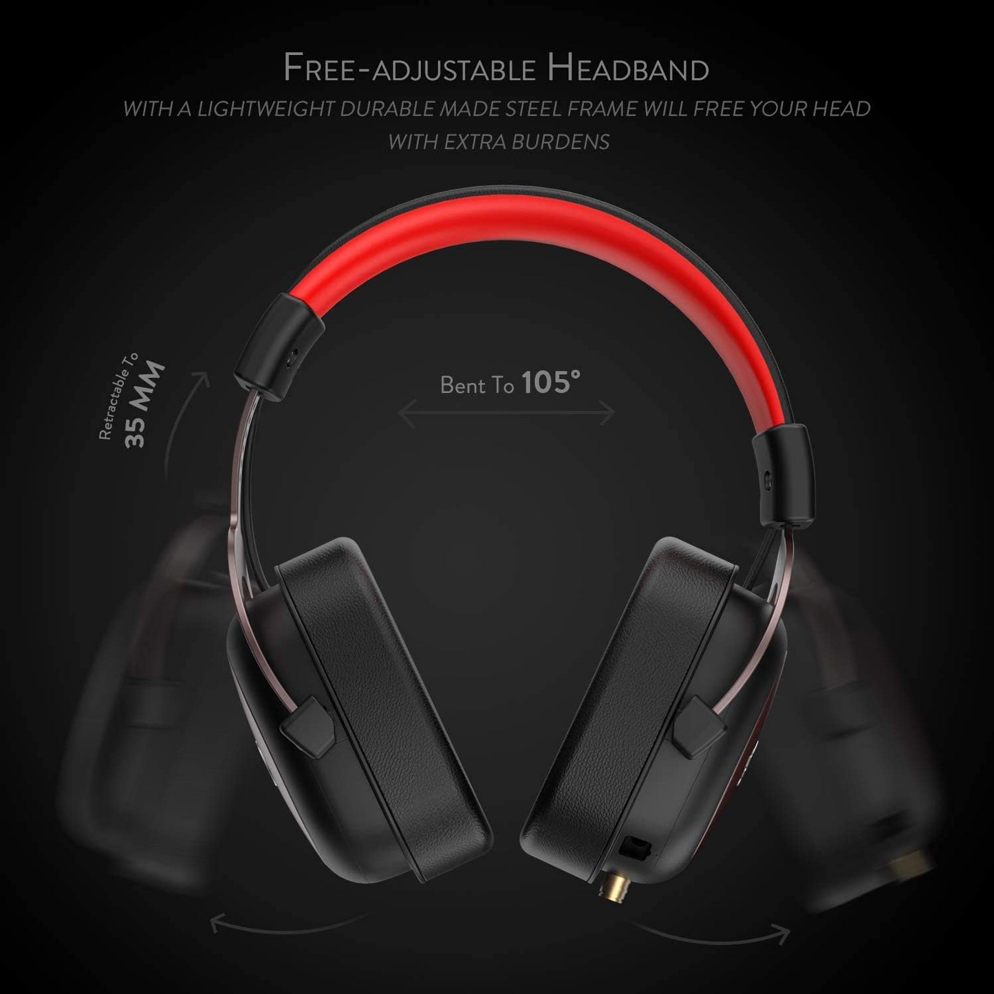 Redragon H510 Zeus Wired Gaming Headset - 7.1 Surround Sound - Memory Foam Ear Pads - 53MM Drivers - Detachable Microphone, Works for Multi-Platforms PC-ps4-pS5