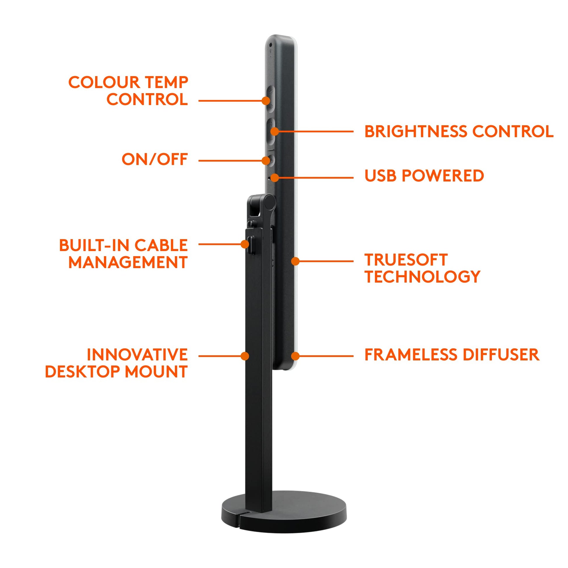 Logitech Litra Beam Premium LED Streaming Key Light with TrueSoft, Adjustable Desktop Mount, Brightness/Color Temp Settings, Desktop App Control for PC/Mac - Graphite-MP WEBCAM Gamers Point 59.000 