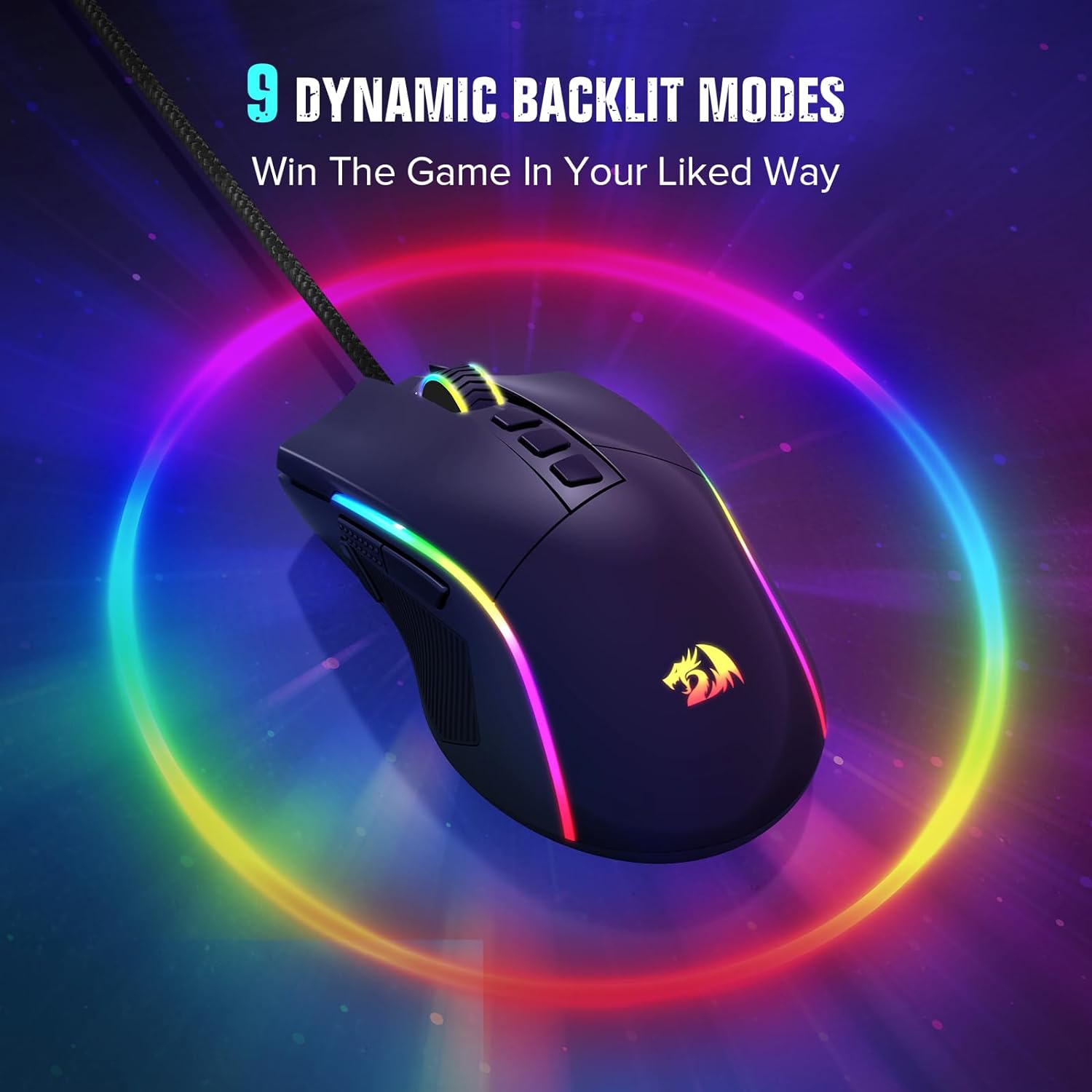 Redragon Gaming Mouse, Wired Gaming Mouse 16,000 DPI Opitacl Sensor, Mouse with Fire Button, Macro Editing Programmable RGB Ergonomic Mouse for Laptap/PC/Mac MOUSE Gamers Point 19.000 