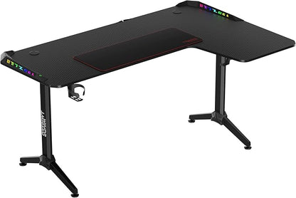 Twisted Minds WARRIOR L Shaped Gaming Desk RGB Right Black - TM-Y-RB-RGB GPC