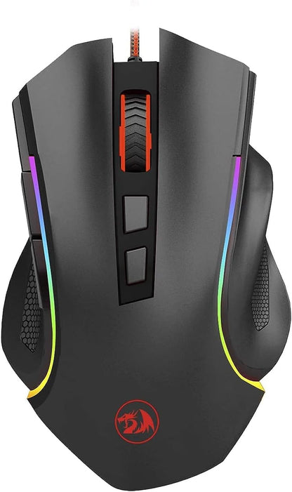 Redragon Griffin M607 Wired USB Gaming Mouse with 7 Programmable Buttons / 7200 DPI / RGB Lighting for Windows/Mac PC Gaming Mice Gamers Point 18.000 