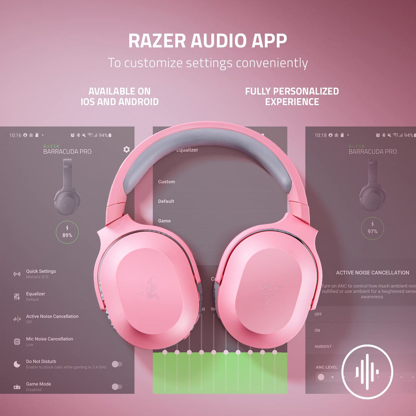 Razer Barracuda X Wireless Gaming & Mobile Headset (PC, Playstation, Switch, Android, iOS): 2.4GHz Wireless + Bluetooth - Lightweight - 40mm Drivers - Detachable Mic - 50 Hr Battery - Quartz Pink MP HEADSET Gamers Point 51.000 