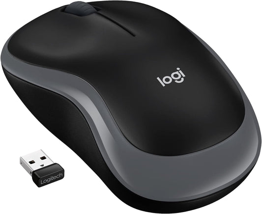 Logitech M185 Wireless Mouse, 2.4GHz with USB Mini Receiver, 12-Month Battery Life, 1000 DPI Optical Tracking, Ambidextrous PC/Mac/Laptop - Swift Gray Mice Gamers Point 6.000 