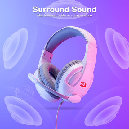 Redragon H211 Cronus White Wired Gaming Headset, Stereo Surround Sound, Noise-Canceling Microphone, Dynamic RGB Backlight, 40 mm Drivers, Over-Ear Headphones Works for PC/PS5/XBOX/NS