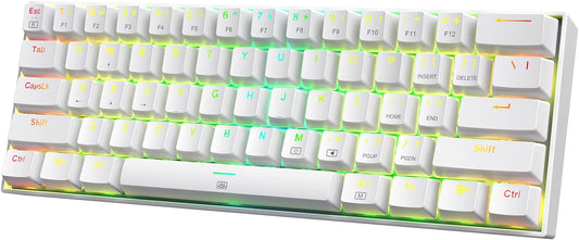 Redragon K630 Dragonborn 60% Wired RGB Gaming Keyboard, 61 Keys Compact Mechanical Keyboard with Linear Red Switch, Pro Driver Support, White Gaming Keyboards Gamers Point 44.990 