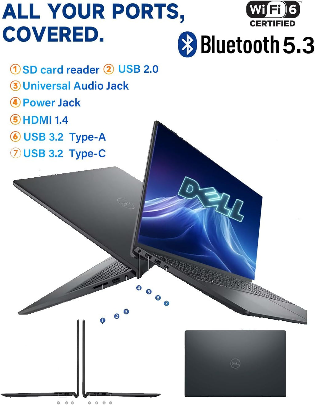 Dell Inspiron 3585 15.6" Ryzen 5 8GB RAM 512GB SSD Refurbished Laptop, renewed laptop model photo 2