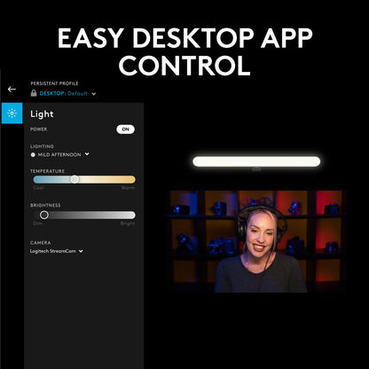 Logitech Litra Beam Premium LED Streaming Key Light with TrueSoft, Adjustable Desktop Mount, Brightness/Color Temp Settings, Desktop App Control for PC/Mac - Graphite-MP WEBCAM Gamers Point 59.000 