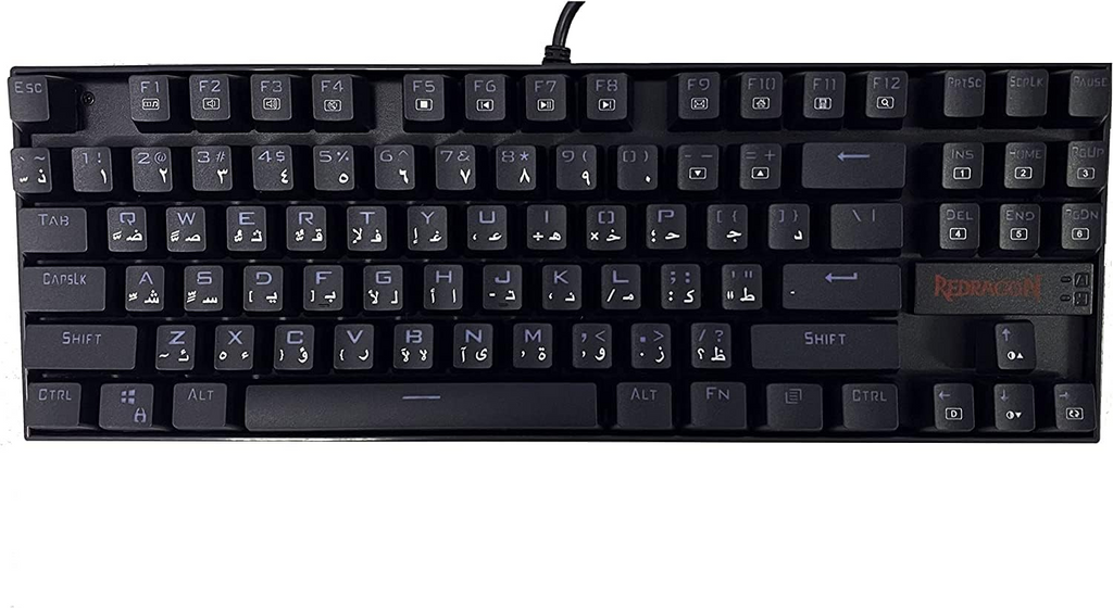 Redragon K552 Kumara 87-Keys Mechanical Gaming Keyboard, Red Key Switches, Anti-Ghosting Keys, Free N-Key Rollover, ABS Material, Wired Connectivity, English Keyboard Layout, Black | K552RGB-1-RED Redragon Keyboards  Gamers Point