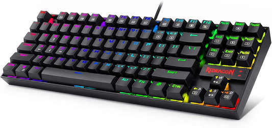 Redragon K552 Mechanical Gaming Keyboard 60% Compact 87 Key Kumara Wired Cherry MX Blue Switches Equivalent for Windows PC Gamers (RGB Backlit Black) Gaming Keyboards Gamers Point 23.000 